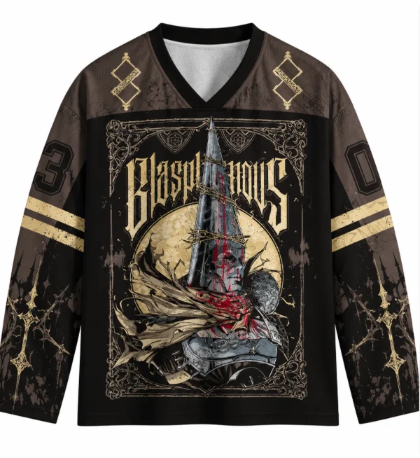 Camiseta de manga larga de estilo gótico oscuro, con estampado de figuras de guerreros y textura craquelada, diseño vintage, para hombre y mujer, ideal para un estilo urbano.