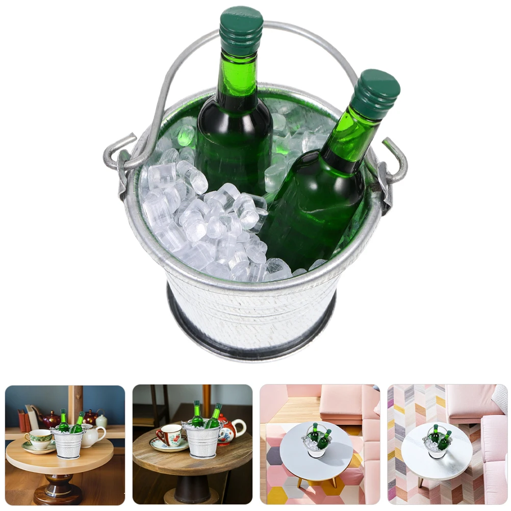 

House Ice Bucket Toy Bottles Dollhouse Wine Miniature Pp Ornament Crushed Rocks Micro Scene