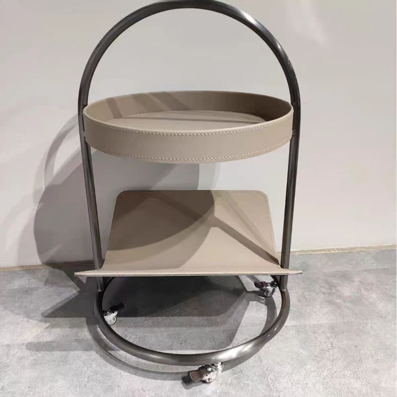 

Glass saddle leather sofa side table living room small coffee table rock slab bedside table