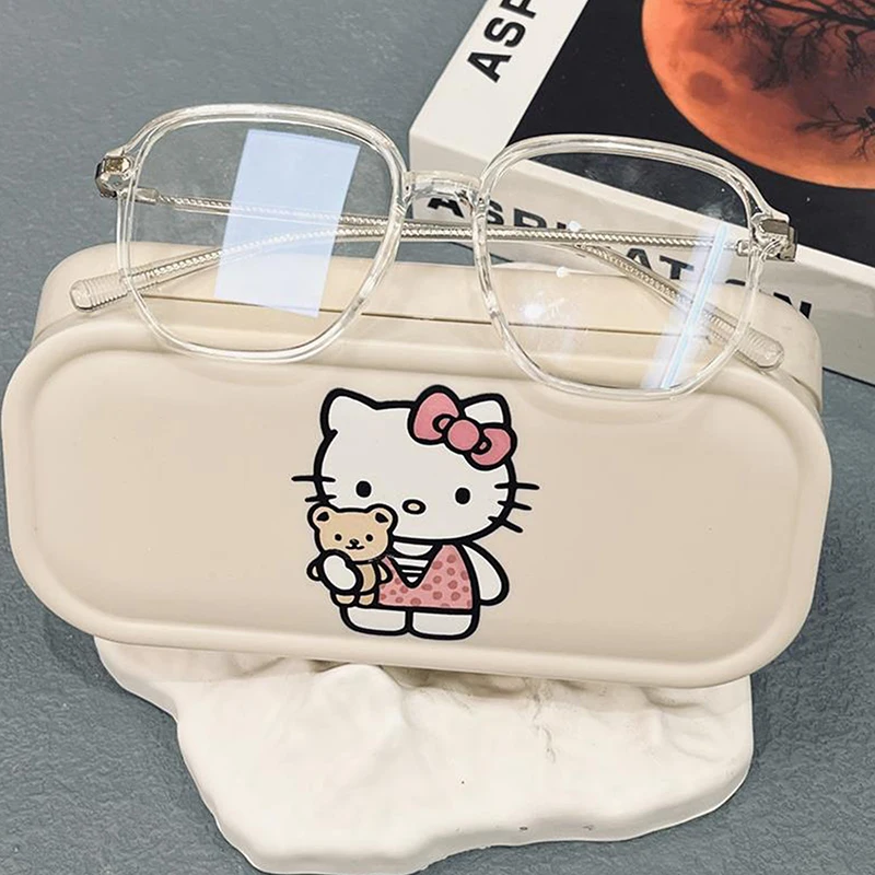 Sanrio Hello Kitty Myopia Glasses Case Portable Anti-pressure Storage Box Girly Heart KT Cat Sunglass Protective Case Gifts