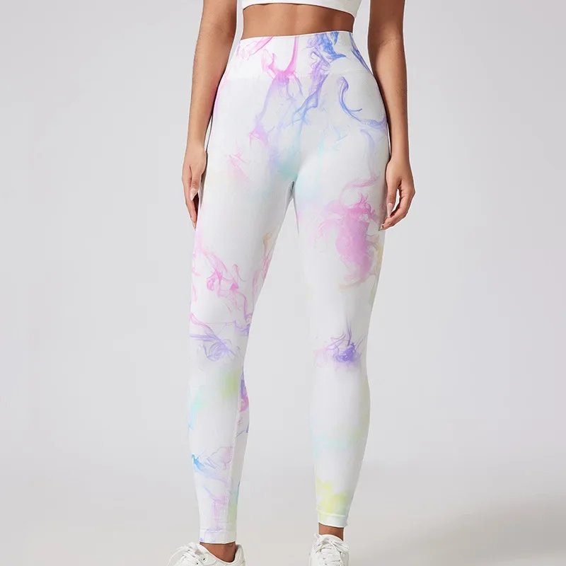 Sports Tights Women Tie-dye Sporty Leggings Woman Seamless Yoga Pants Fitness Wear Sports Leggings Workout Clothes Gym Leggings