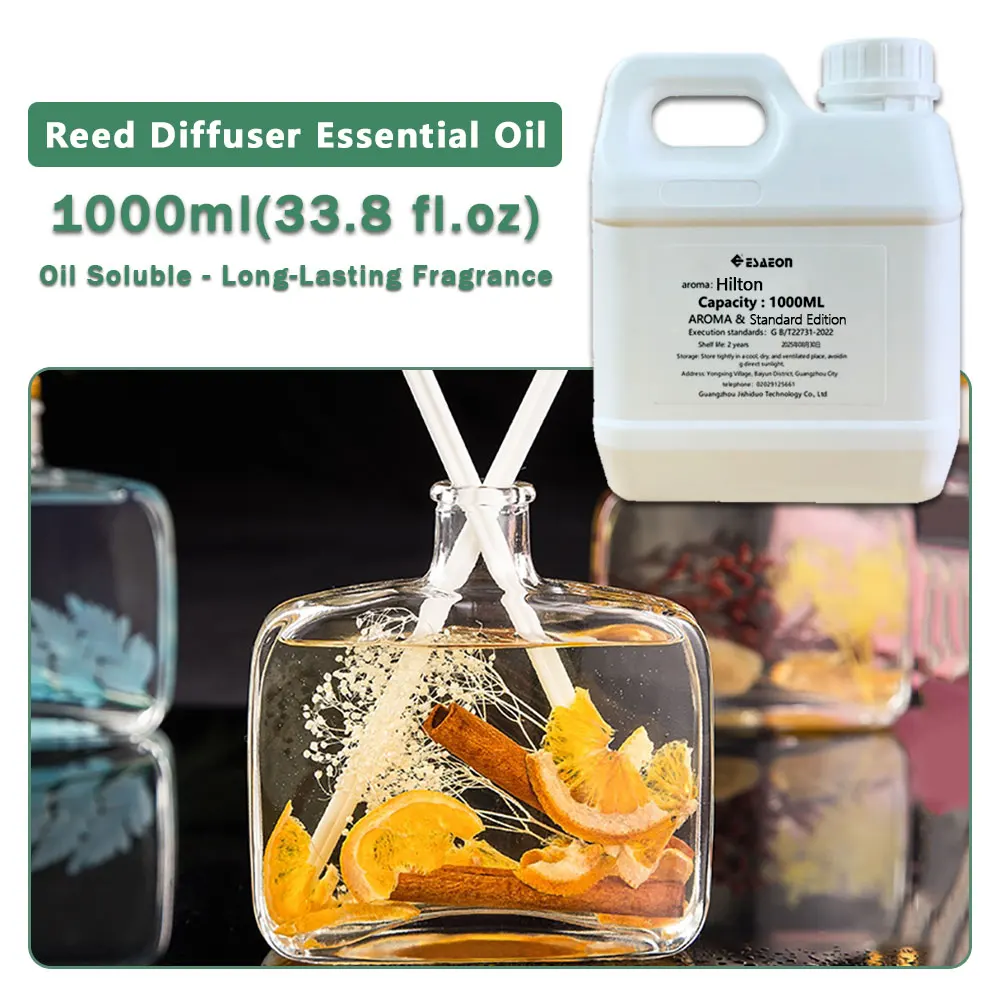 ESAEON Rattan Diffuser Replenishes Essence - Essential Oils For Reed Diffusers & Flameless Aroma, Hilton - 1000ML(33.8 fl.oz)