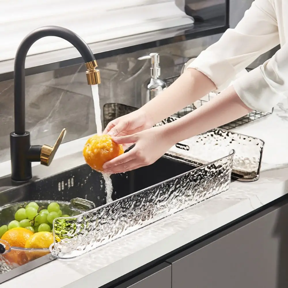 

Пластиковая защита от брызг для раковины, водная рябь, повышенная защита для раковины, перегородка, отверстие для утечки, многоразовая кухонная столешница, барная кухня