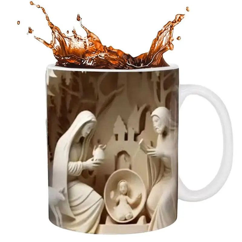 Nativity Ceramic Mug Nativity Scene Coffee Mugs Water Cup For Milk Ice Water Juice Coffee Tea Christmas For Boys Girls Kids