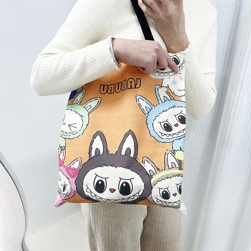 

LABUBU Canvas shoulder Bag Cartoon Cute Large Capacity Handbag fashion Shoulder Bag