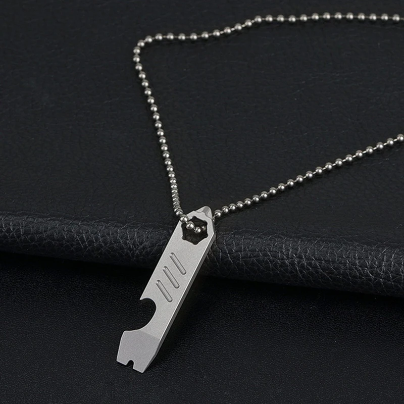 N15R-2X TC4 Titanium Alloy Crowbar Bottle Opener Graduated Scale Wrench Outdoor Tools Multifunction Camping Gear