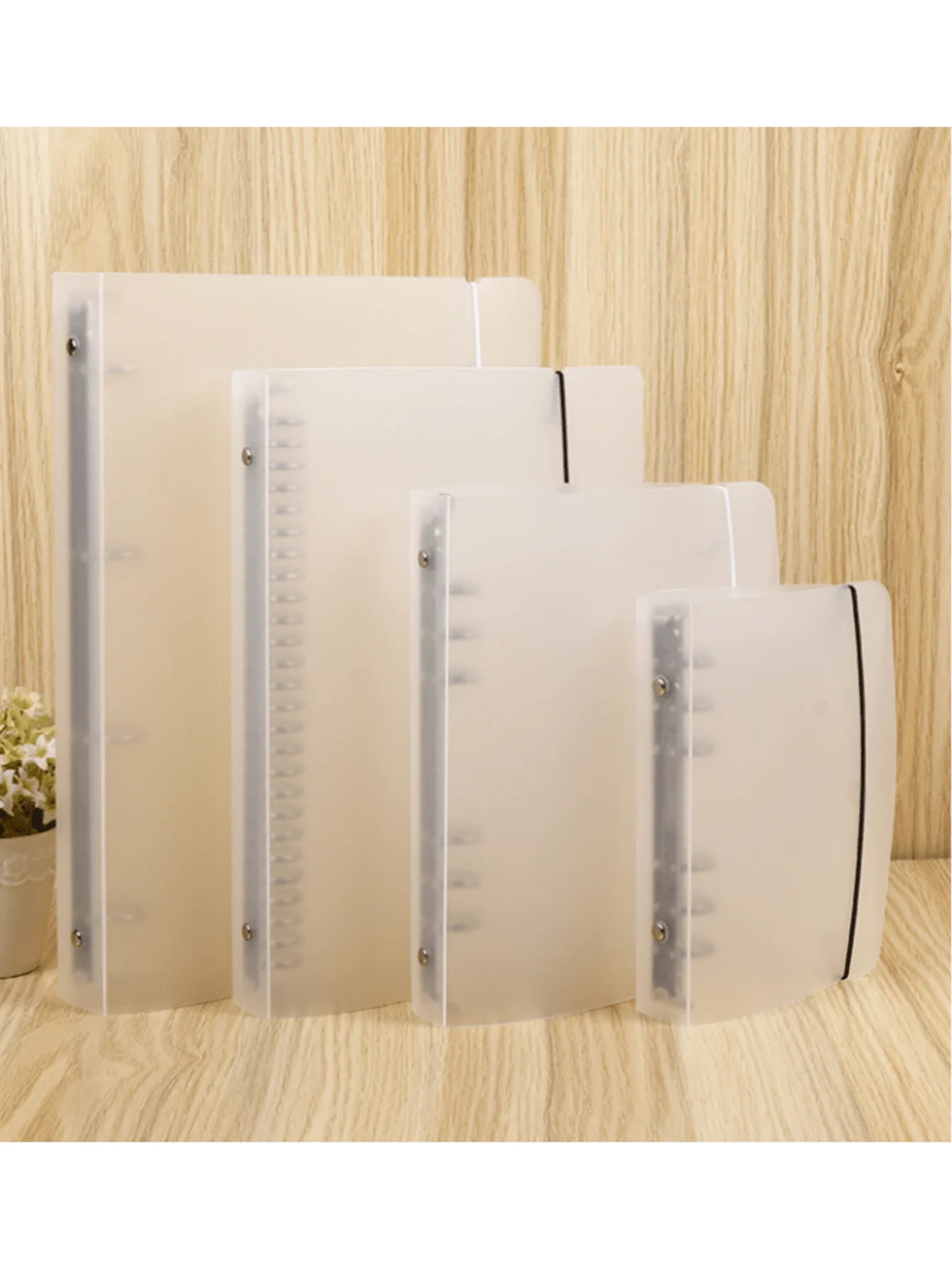 

A5/A6/A7 6-Ring Semi-Transparent Matte PP Material File Folder, B5 9-Ring Loose Leaf Binder Cover, A4 4-Ring Sticker Notebook Cover, Material Storage Shell, Suitable For Home, Office And School