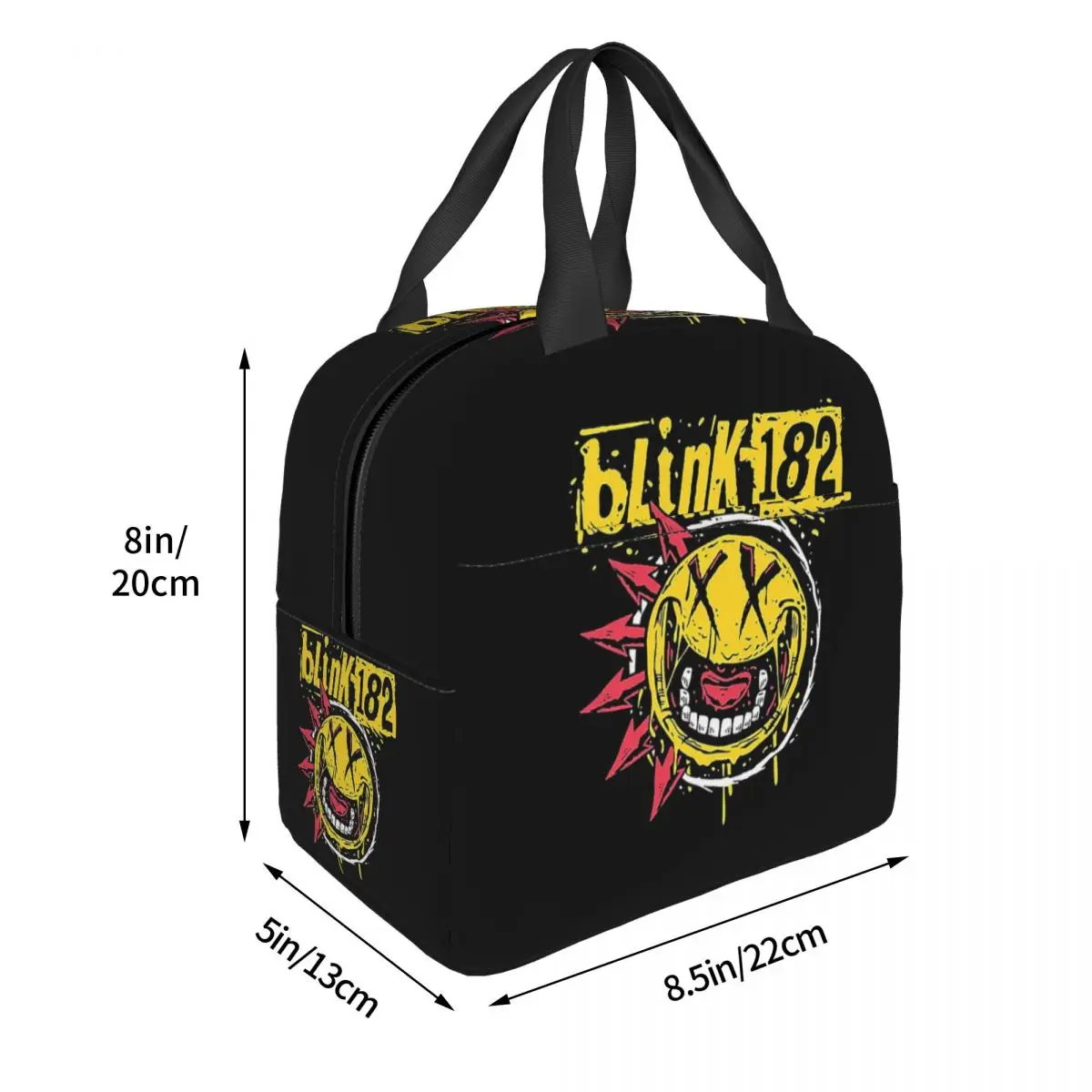 Blink 182 Punk Smile Lunch Bags Insulated Bento Box Lunch Tote Leakproof Picnic Bags Thermal Bag for Woman Girl Travel