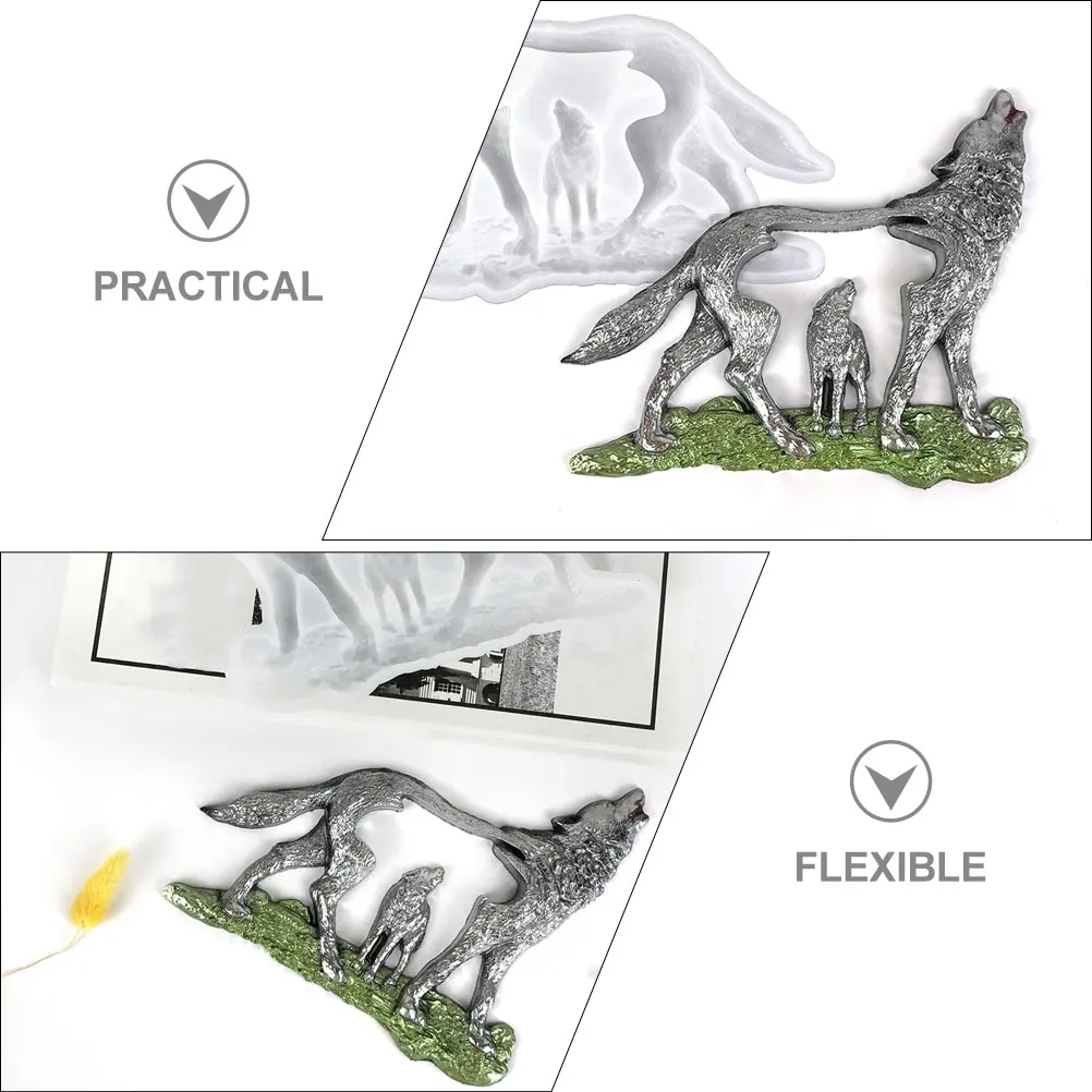 

Animal Silocone Mold Ornament Molds for Epoxy Resin Chocolate Casting Wolf Silica Gel Anime