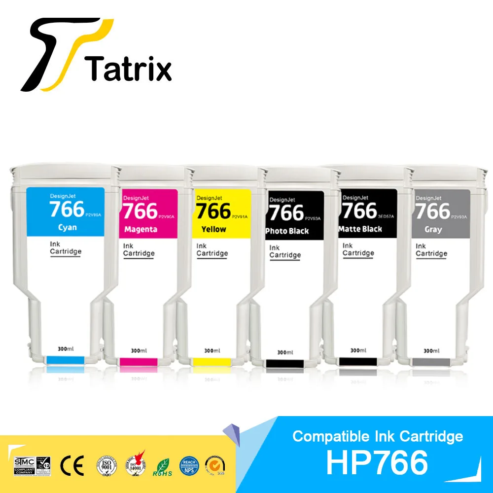 

Совместимый с Tatrix картридж HP766 P2V92A P2V94A P2V89A P2V90A P2V91A P2V93A для многофункционального принтера HP DesignJet XL 3600