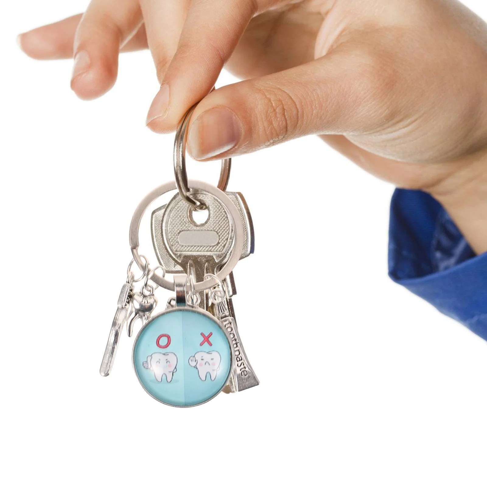 

Dental Keychain Tooth Keyring Alloy Pendant Bag nament Purse Gifts Assistant Toothbrush Toothpaste Floss Pendants
