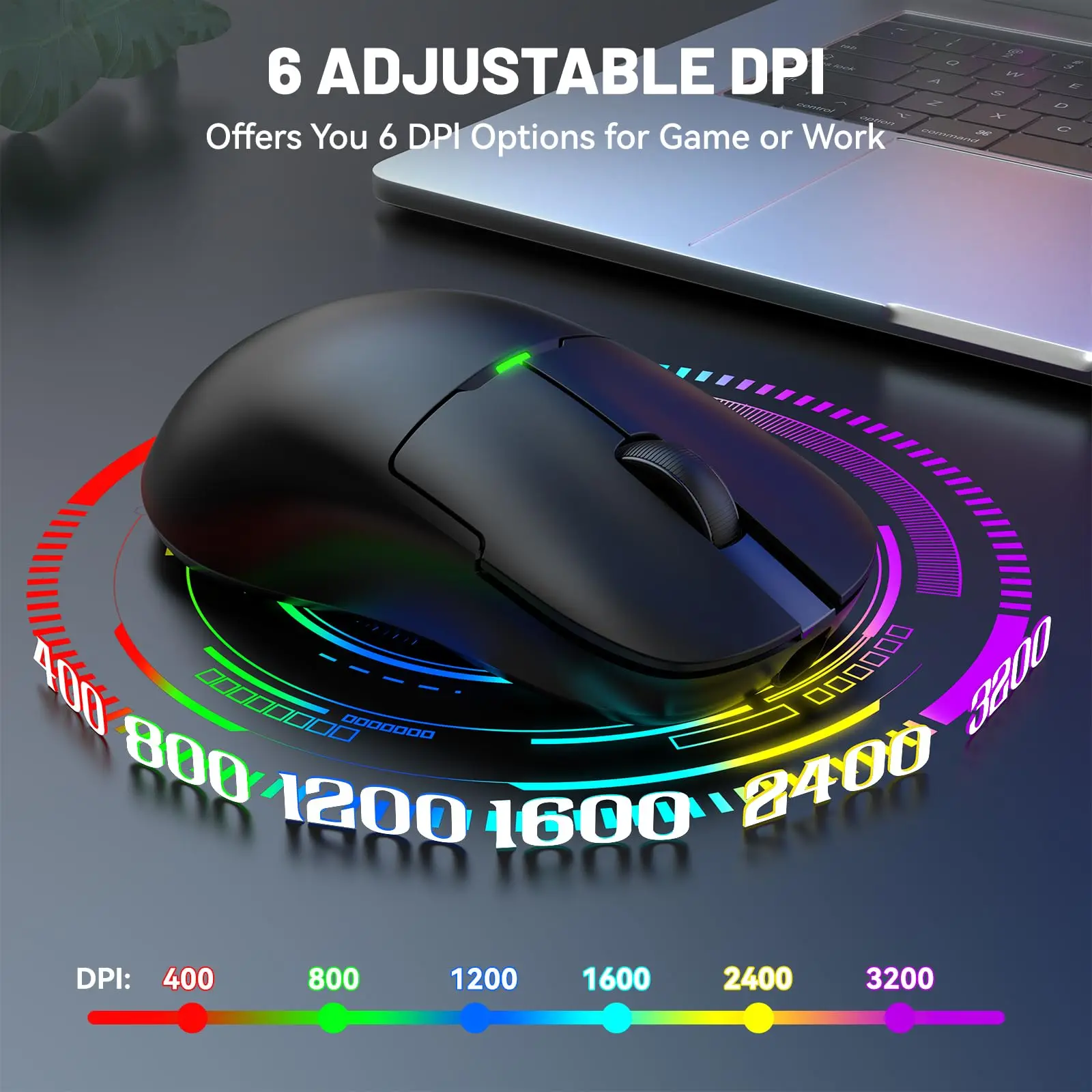 Imagem -05 - Ajazz-mouse Gaming com Dock de Carregamento Rgb 2.4g Modo Duplo com Fio Peso Leve 26000 Dip Sensor Paw3395 pc Laptop Aj159p