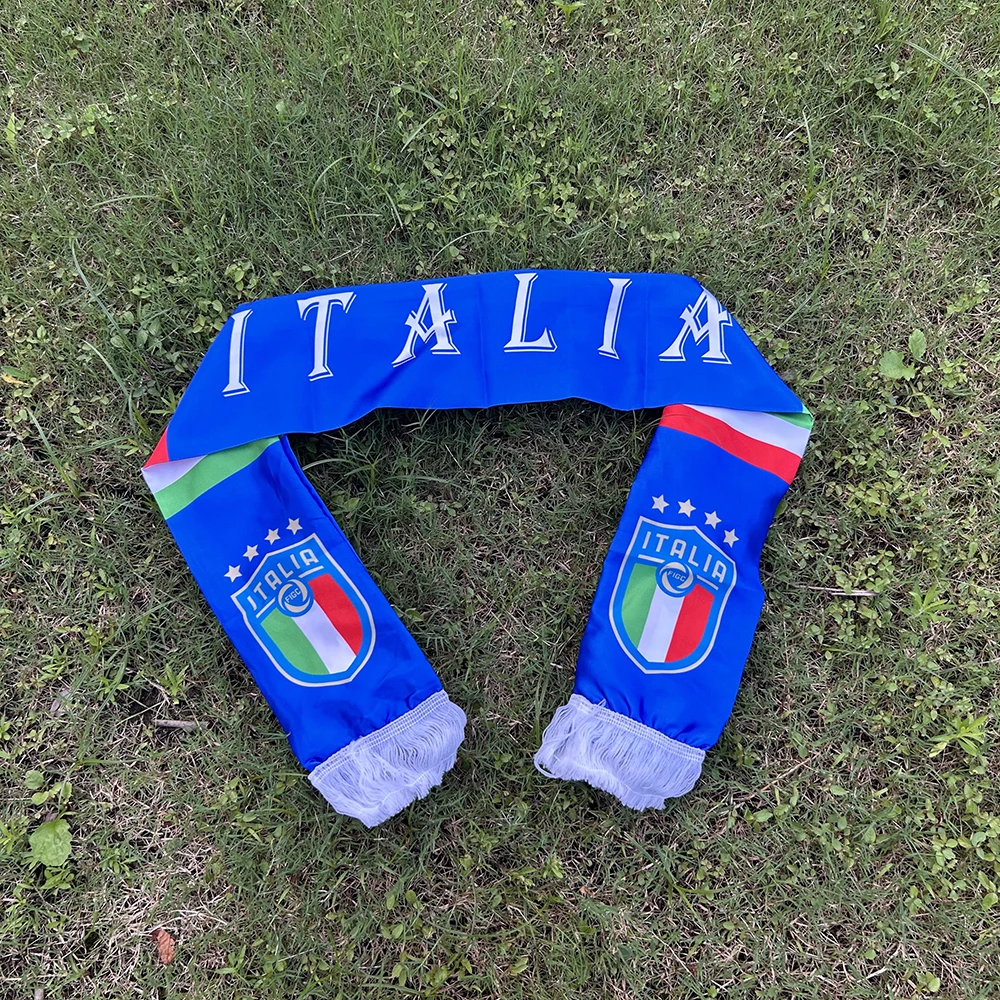 (SKY FLAG) Italien-Schal 13*140cm Doppelt bedruckter Italien-Flaggen-Schal, Fußball, Italien, italienische Nationalflagge, Sport-Dekoration – Detail 2