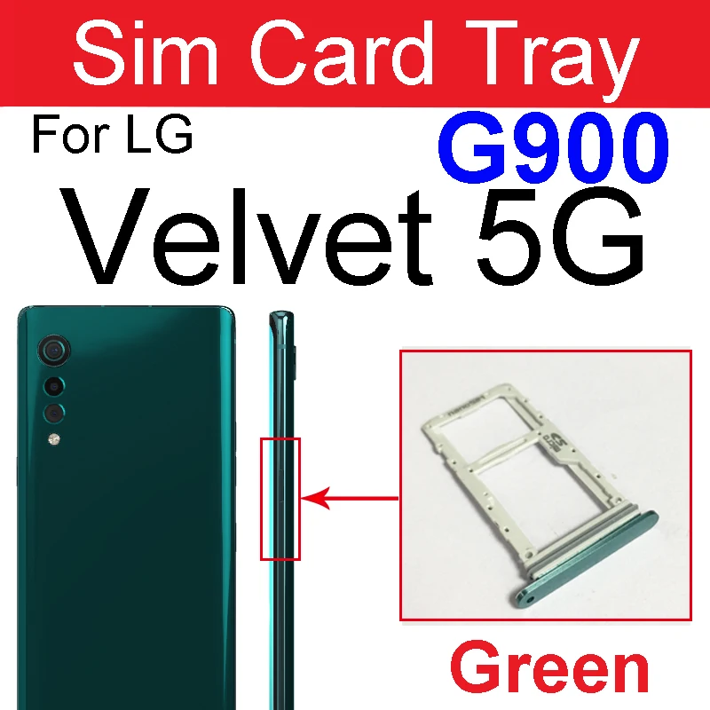 Sim Card Tray For LG Velvet 5G G900 SIM Card Holder Parts  Card Slot Socket Flex Cable Replacement Parts