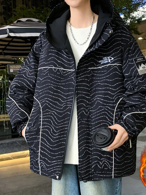 

Thiened Fce Jaet для мужчин, молодежная осенне-зимняя повседневная спортивная толстовка с капюшоном Jaet, наполнитель из полиэфирного волокна, модная и теплая