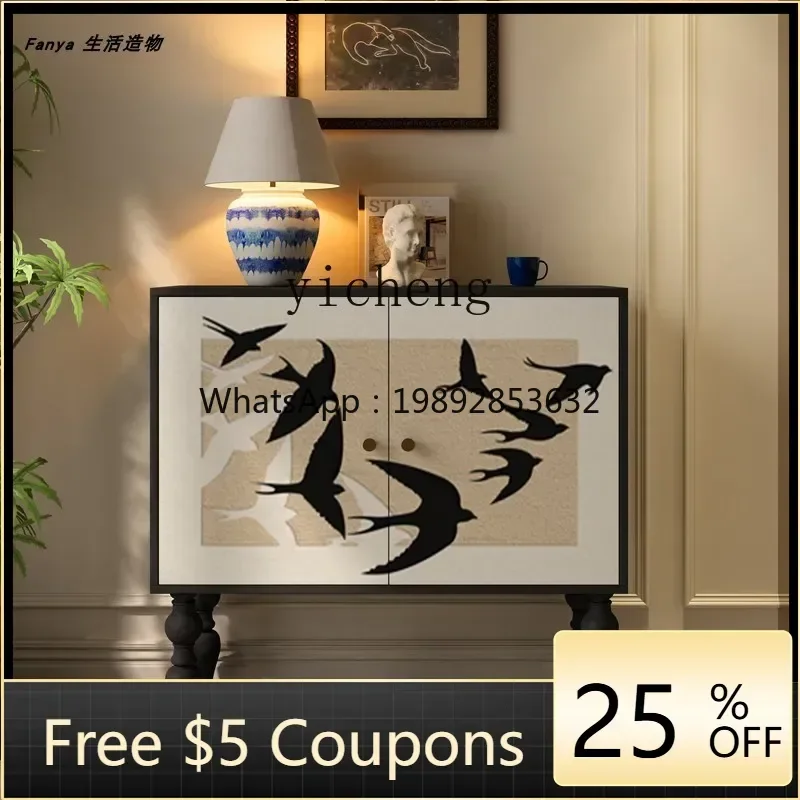 

DD Drawer Cabinet Living Room Entrance Solid Wood Decorative Cabinet Bedroom Storage Wall-Mounted Integrated Storage Cabinet