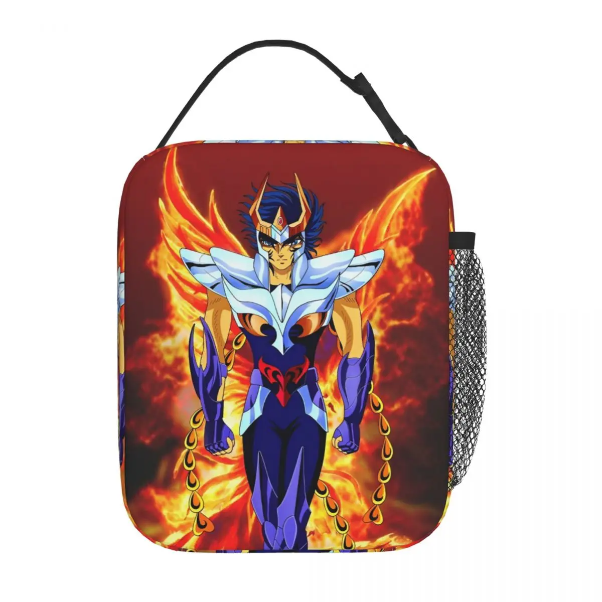Saints Seiyas Ikki Fenix Anime bolsa de almuerzo aislada bolsa térmica reutilizable de alta capacidad caja de almuerzo bolsos de comida universitaria