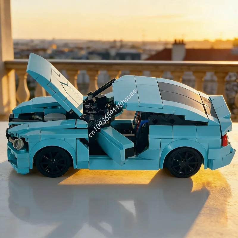 

Набор строительных блоков MOC City Champions BMWedd, 374 детали, работающий двигатель в ряд 6-цилиндровый, с приводом задними колесами, конструктор, идея для подарка на Рождество, сделай сам