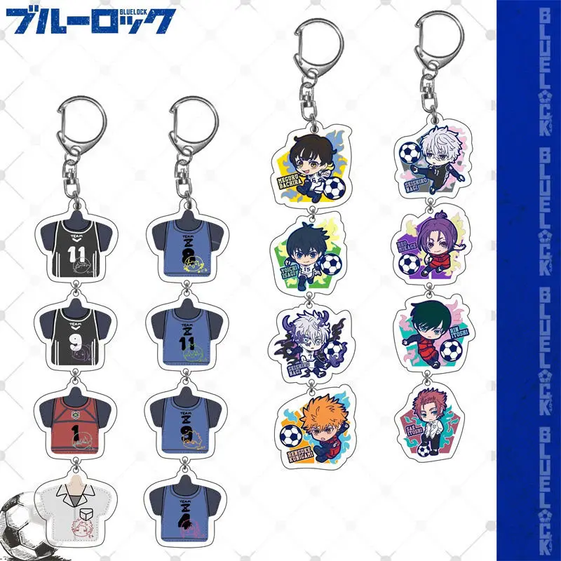 Cartoon Anime Blue Lock Peripheral Keychain Nagi Seishiro Chigiri Hyoma Q-Version Creative Acrylic Backpack Pendant Kawaii Gift