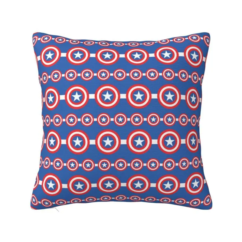 

Luxury Captain America Cushion Cover 45x45 Cm Velvet Polyester Throw Pillow Case For Sofa Car SeatHome Decor Pillowcase