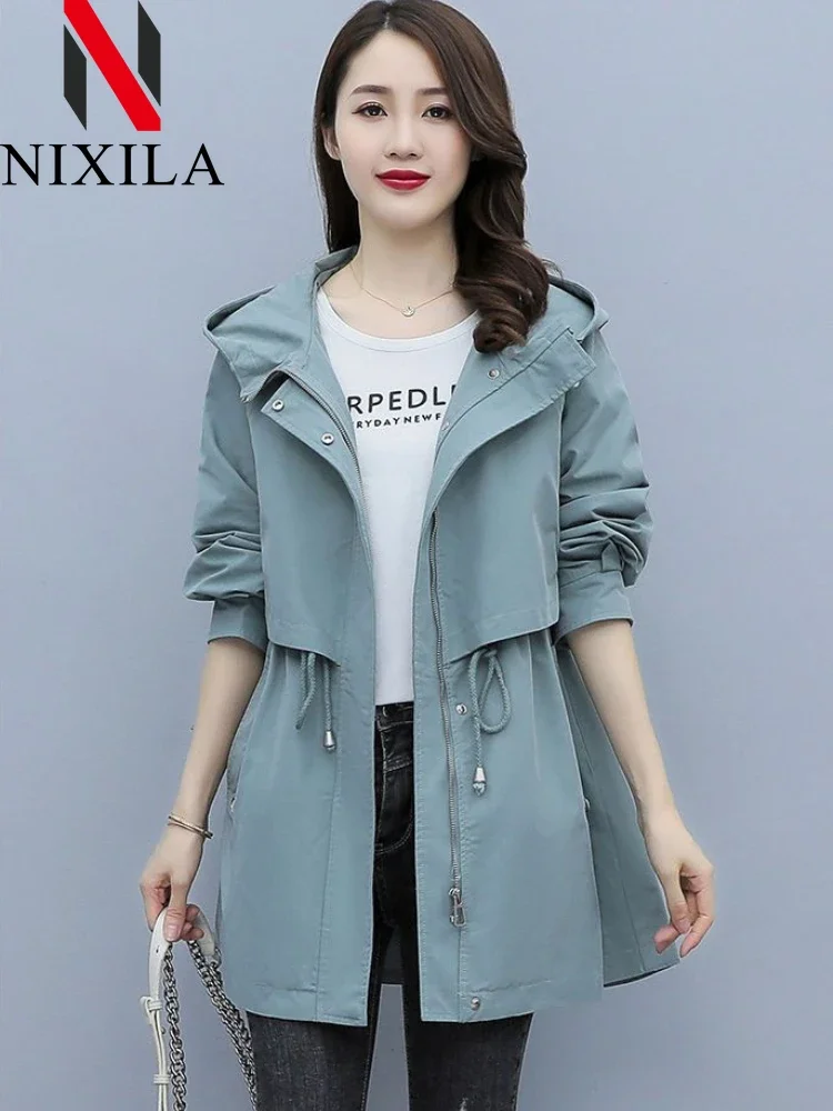 

Women's Loose Casual Windbreaker Coat Korean Fashion Office Jacket for Spring Autumn Winter New Arrival Female Clothing