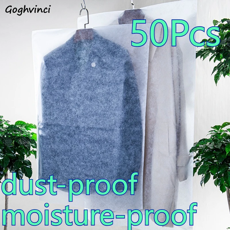 

Прозрачные чехлы для одежды, подвесные, пылезащитные, большой вместимости, для хранения одежды, многофункциональные, 50 шт.