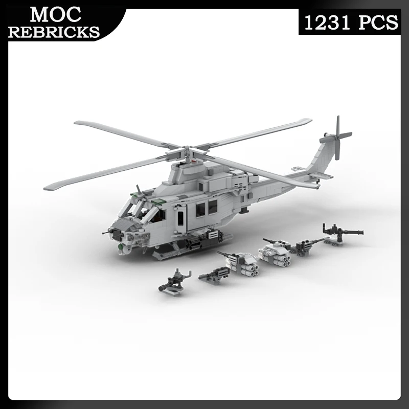 Military US New Generation UH-1Y Simulation Helicopters Toy MOC Building Block Brick DIY Model Children Birthday Gifts