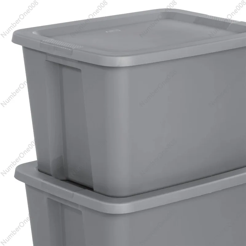 Sterilite 18 Gallon Tote Box Plastic Gray Set of 8