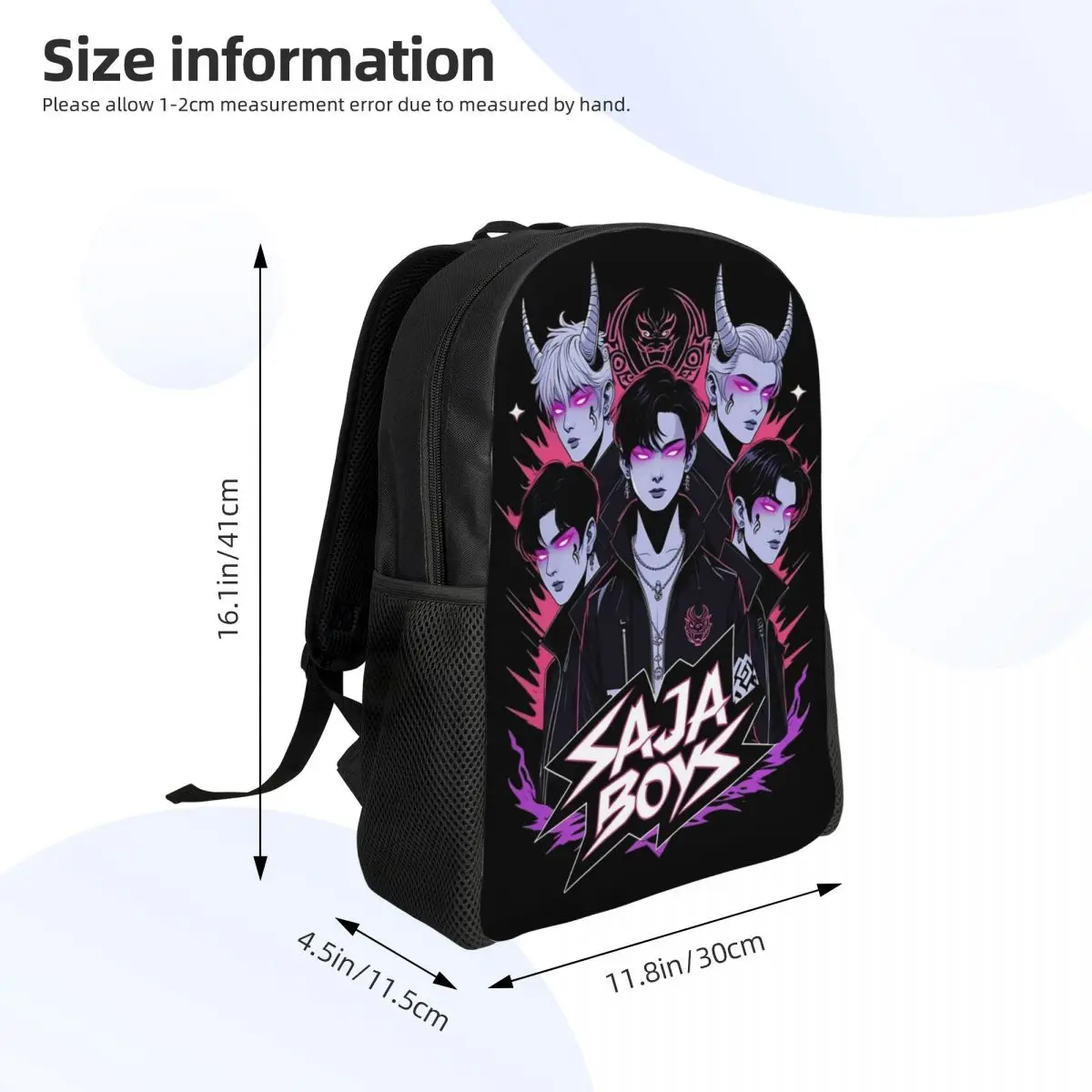 Saja Boys Kpop デーモンハンター ティーンエイジ バックパック 耐久性のある 学生 ビジネス デイパック メンズ レディース ラップトップ コンピューター ショルダーバッグ