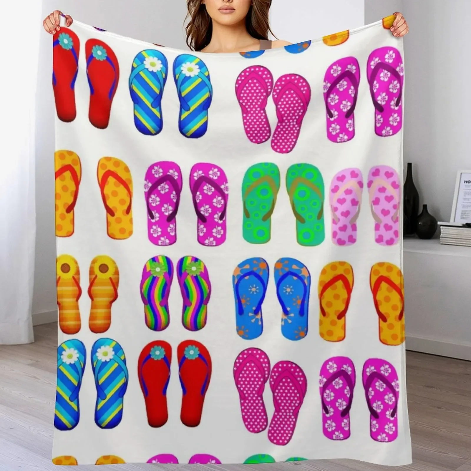 Summer Flip-flops Throw Blanket Decorative Beds manga Blankets