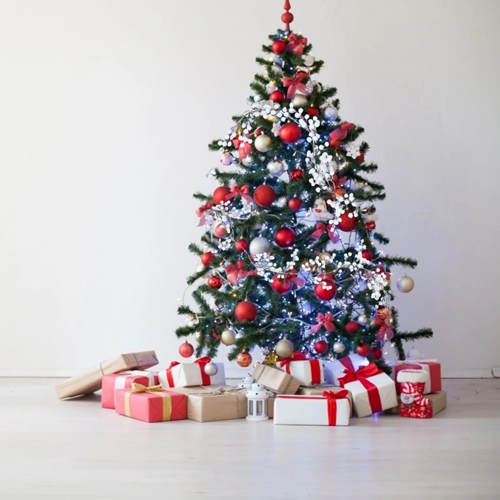 

Christmas Rattan Garland with Pine Cone Simulation Plastic DIY Bendable Wreath Ornament Home Hanging Pendant Seasonal