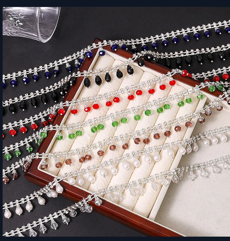 10 Meter Strass-Glitzerkette mit Kristalldiamanten für Taschen, Hüte, DIY-Kunsthandwerk, Geschenkdekoration, Kleidungszubehör – Detail 2