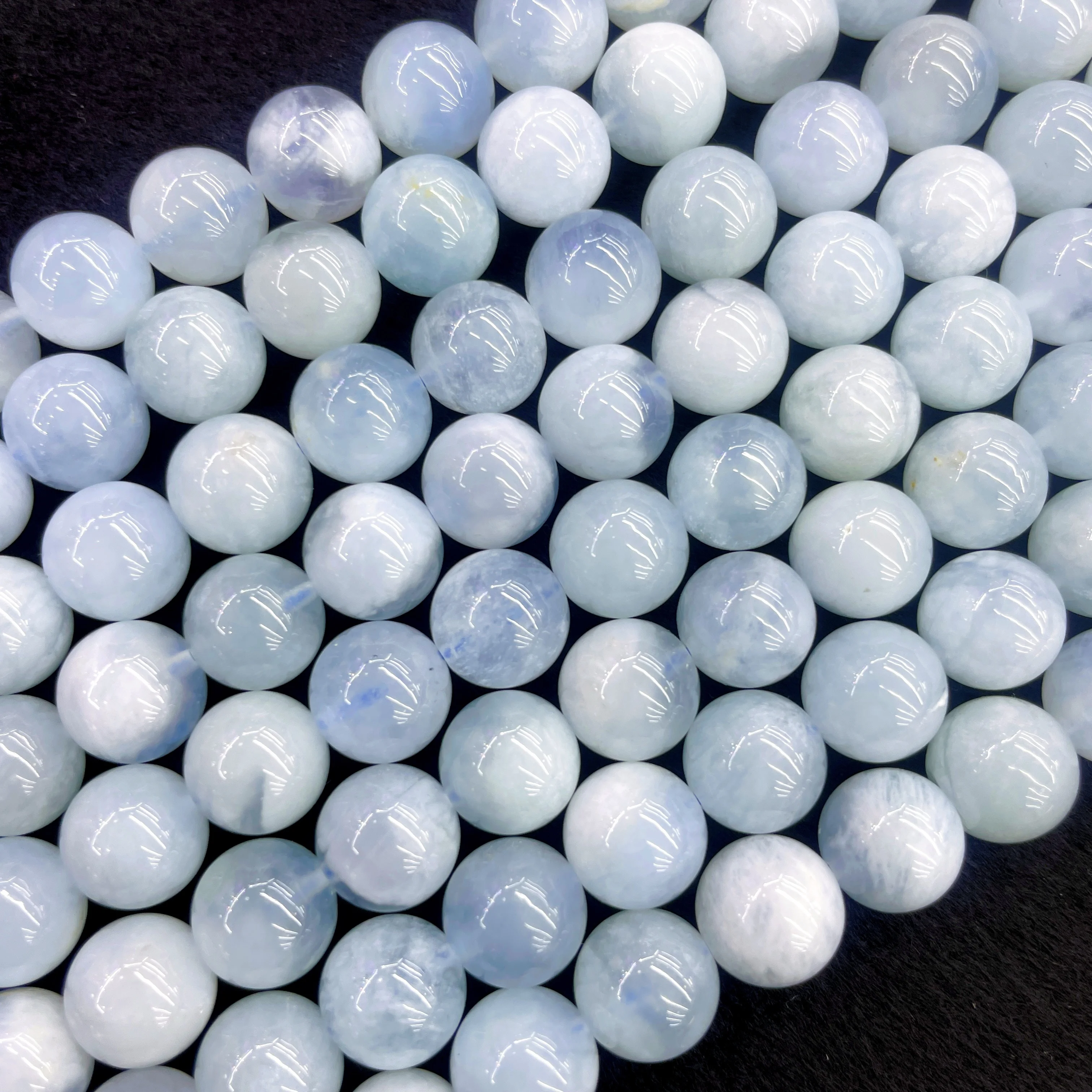 

Натуральный Камень Аквамарин 6 8 10 12 мм полированные гладкие круглые бусины россыпью для фотоэлементов Аксессуары для ожерелья