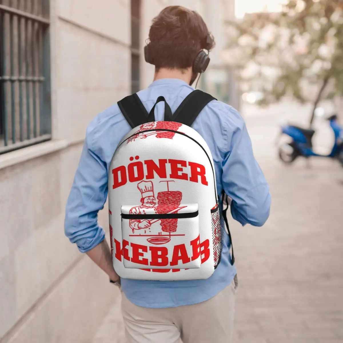 Doner Kebab Print Student Backpack School Bag Hiking Travel Daypack for Men Women Bookbag Shoulder Bags