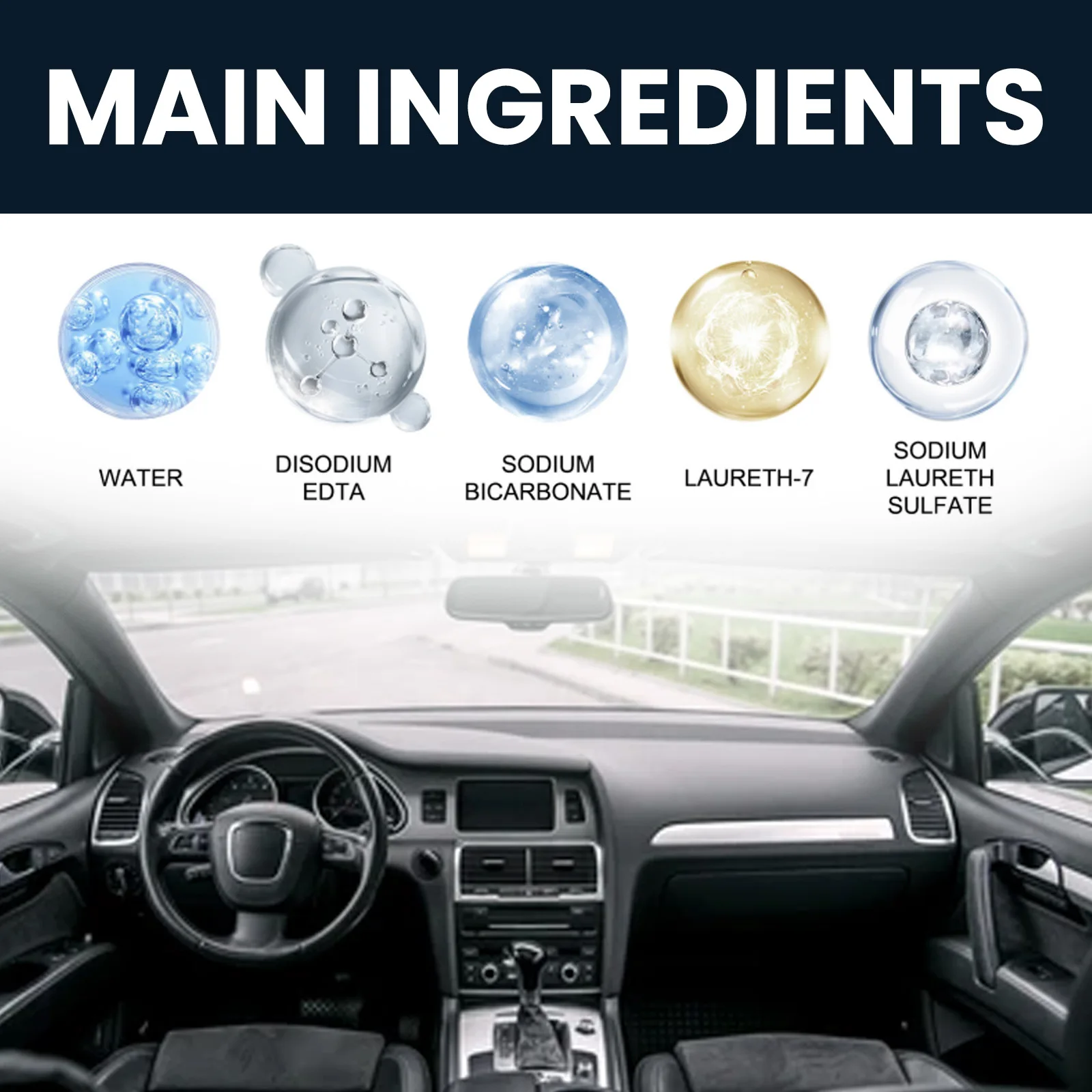 Homonth Car Interior Cleaner Dashboard Seat Leather Multi-Purpose Renovation Cleaning and Maintenance Agent