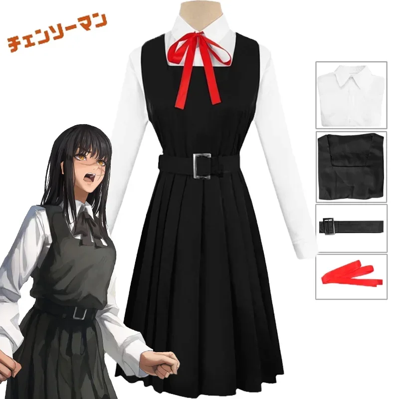 

CosplayChainsaw Man Mitaka Asa Cosplay Costume JK School Uniform Women Shirt Dress War Devil Suit Halloween Party Conic Con Outf