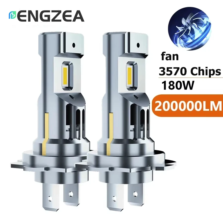 ENGZEA H7 LED Mini Headlight Bulbs H4 H11 200000LM 180W H1 9005 HB3 9006 HB4 6000K LED Canbus CSP Chips 1:1 Size Fog Car Light