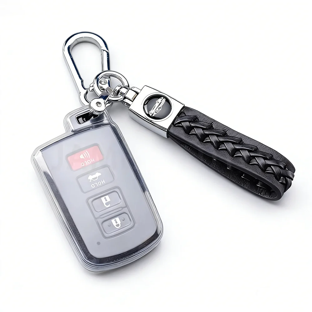

Прозрачный чехол из ТПУ для ключей Toyota RAV4, Corolla, Camry, Highlander, Auris, CHR, Avalon, Land Cruiser – Защитный чехол-футляр для автомобильного ключа/брелока