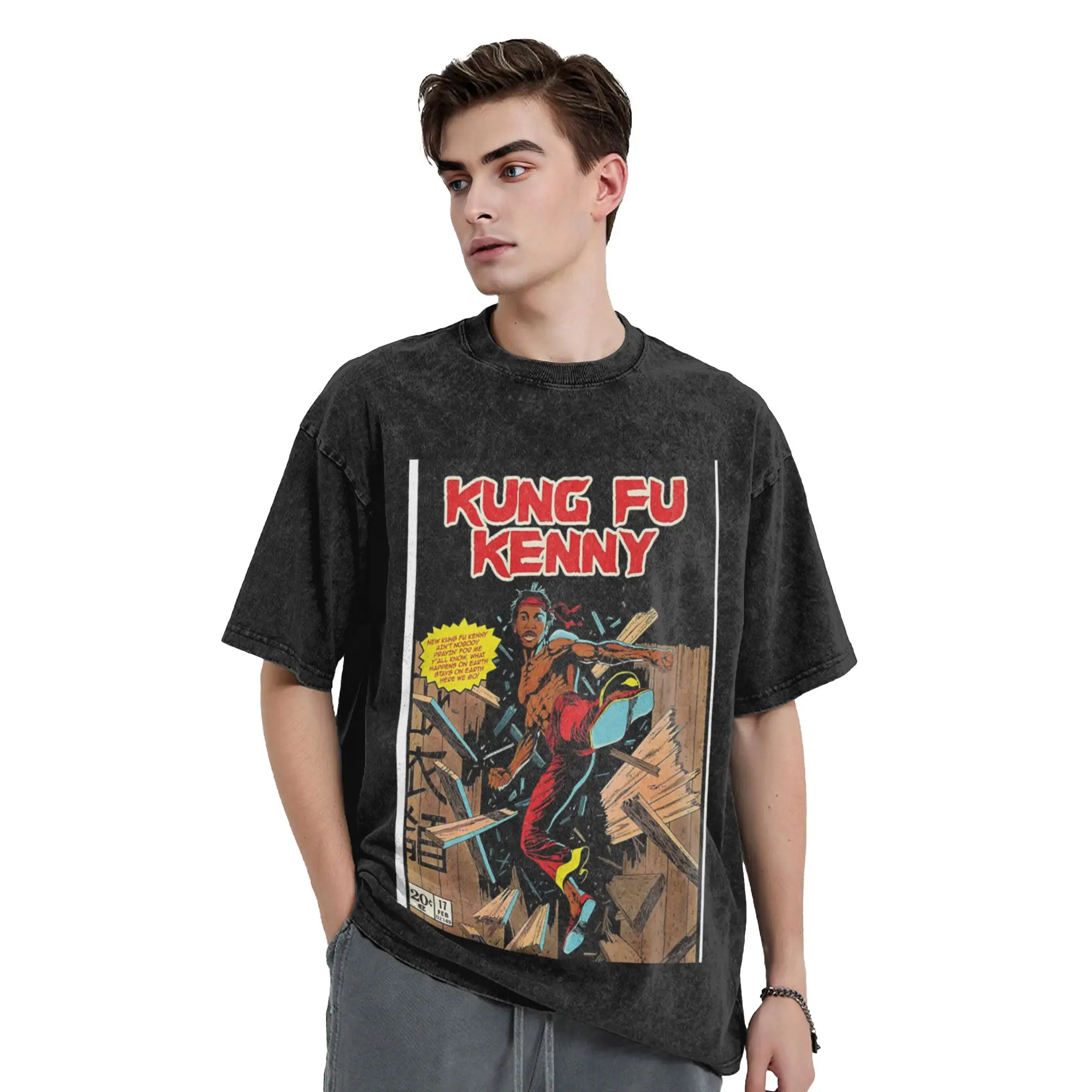 Kung fu kenny poster Classic Trendy A Vintage Oversized Cotton Unisex T-Shirts