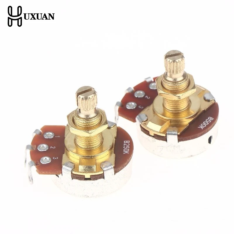 

【NEW】1Pcs Guitar Potentiometer Pot Low Torque And Low Noise Smooth Feel Brass Shaft A500K A250K B250K B500K