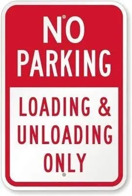 Warning Sign No Parking - Loading & Unloading Only Sign Business Sign   Aluminum Metal Tin Sign--Tin Sign