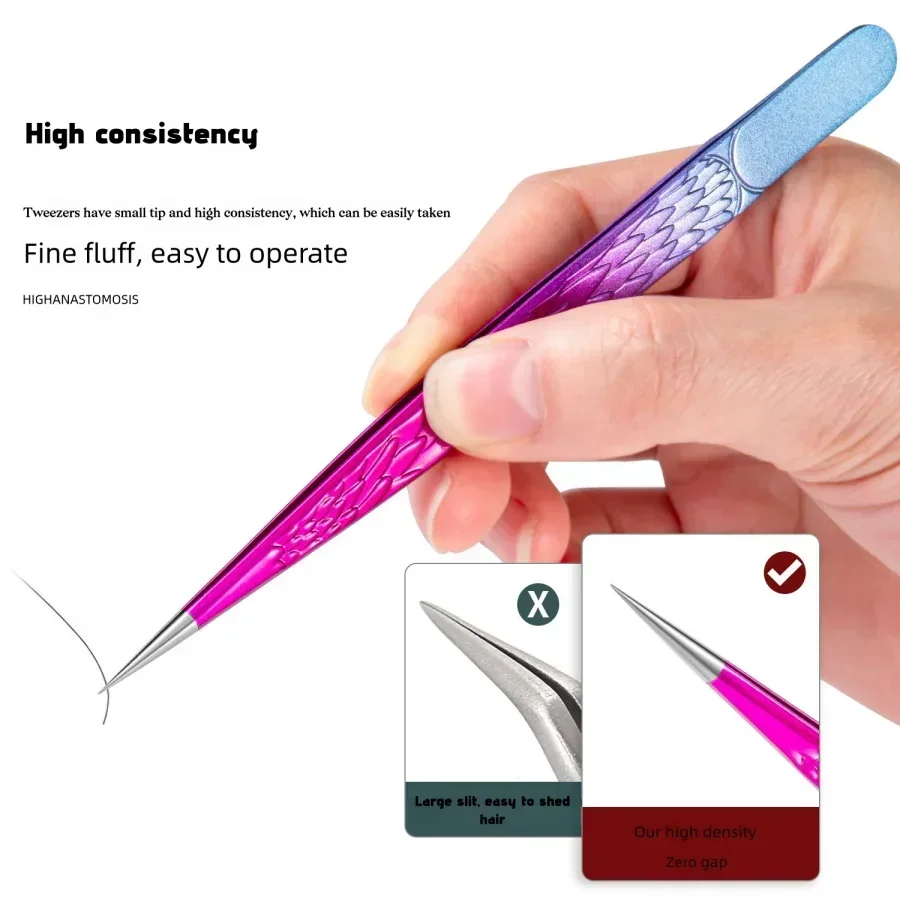 ピンセット ラッシュピンセット 尖ったにきび除去チップピンセット 1pc ストレート尖った分離ピンセットまつげエクステンション