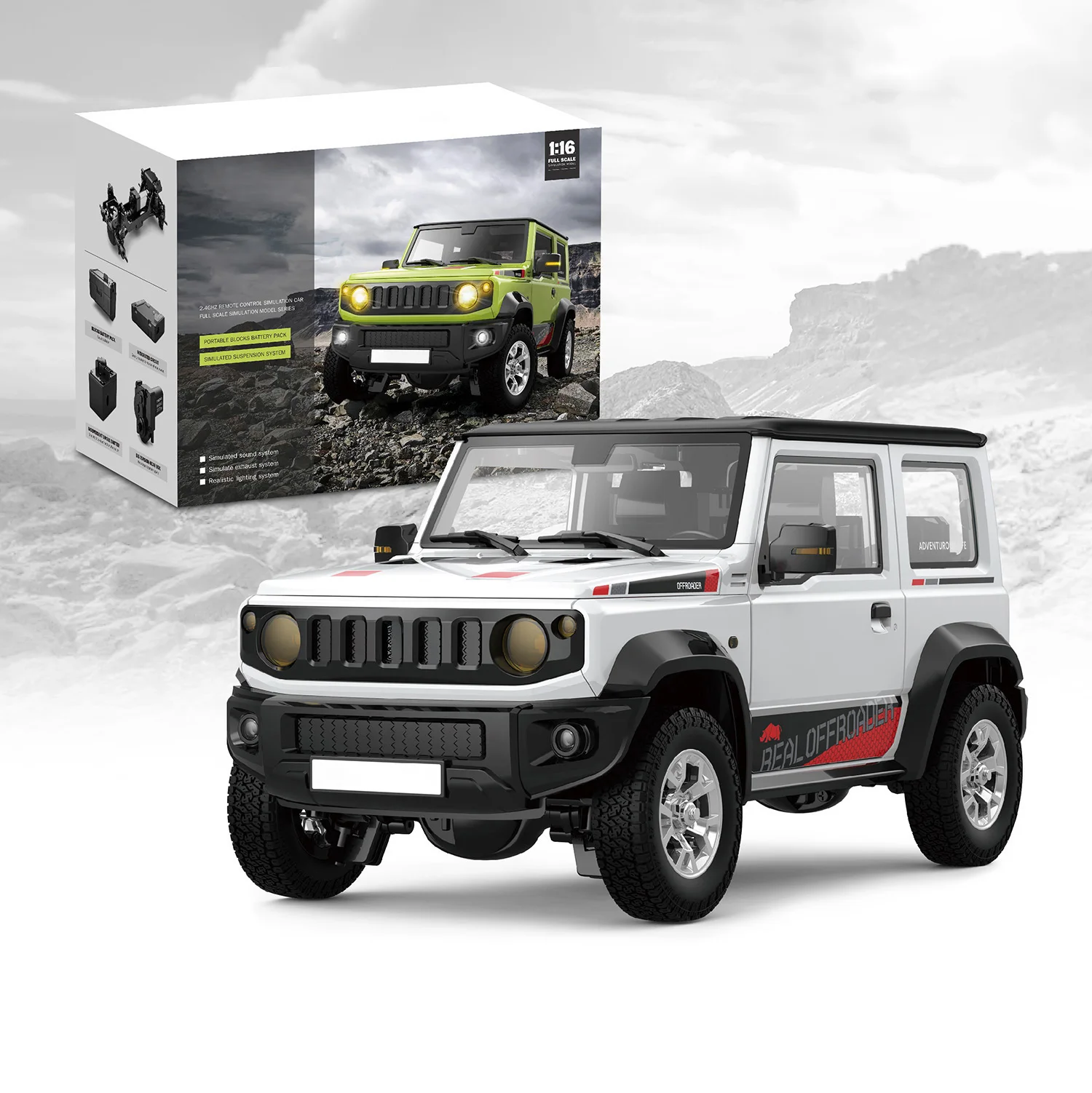 متوفر في المخزون RC لعبة صغيرة HG 1/16 RC سيارة زاحفة التحكم عن بعد نموذج RTR على الطرق الوعرة أضواء السيارة الأصوات هواية التدخين هدية TH23067