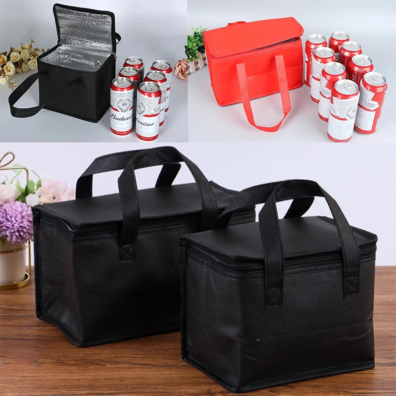 Portable Picnic Bags Lunch Cooler Bags Folding Outdoor Camping Beach Drink Carrier Insulated Bags Beer Delivery Bags with Zipper