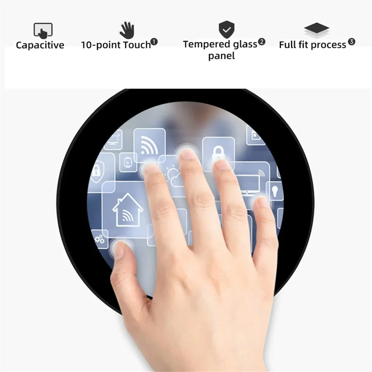 شاشة عرض IPS مستديرة ، شاشة عرض DSI ، x ، 10 نقاط ، تحكم باللمس ، توت العليق Pi 4B ، 3B + ، 3B ، CM4 ،