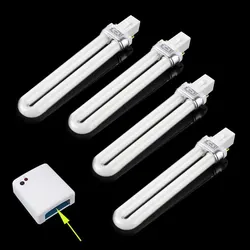 4/8/12/16/20PCS 9W Nail Dryer UV Lamp Tube Light Bulbs Gel Nail Art Gel Dryer Replacement Curing Nail Bulbs Salon Tools