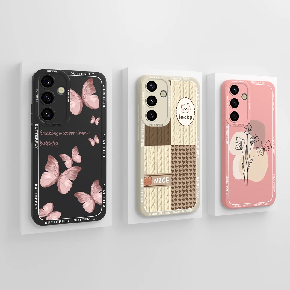 Etui do Samsung Galaxy S24 Plus S24Ultra S24FE Pretty Cat Miękkie, płynne silikonowe pokrowce ochronne do Samsung Galaxy S24 Fundas — zdjęcie 6