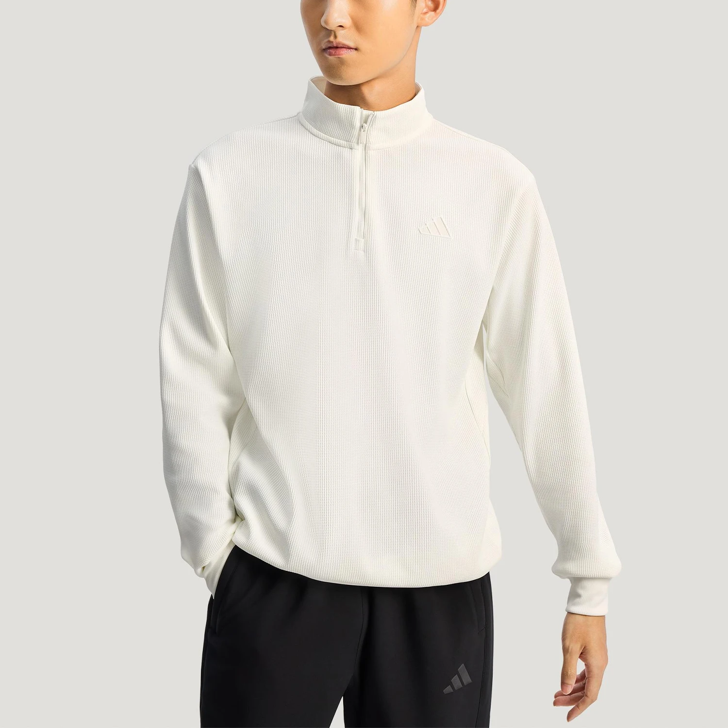 

Оригинальный зимний мужской вязаный свитшот Adidas с воротником-стойкой KR2553