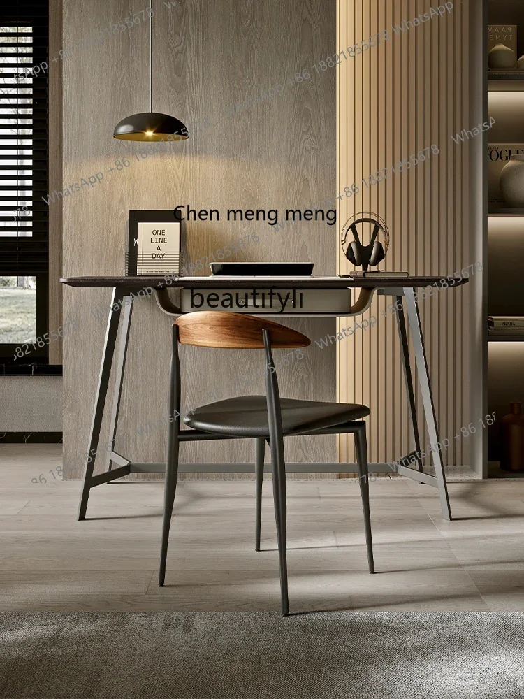 

ss7304 Итальянский минималистичный стол для небольшой квартиры, кабинета, дома, спальни, дымчатого цвета, простая книжная подставка