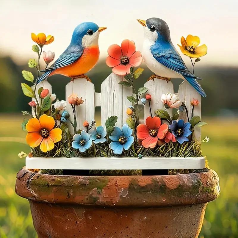 

Spring Garden Stakes Decorative Acrylic Garden Stakes Plugs 2D Flat Spring Signs Lawn Ornaments For Home Outside